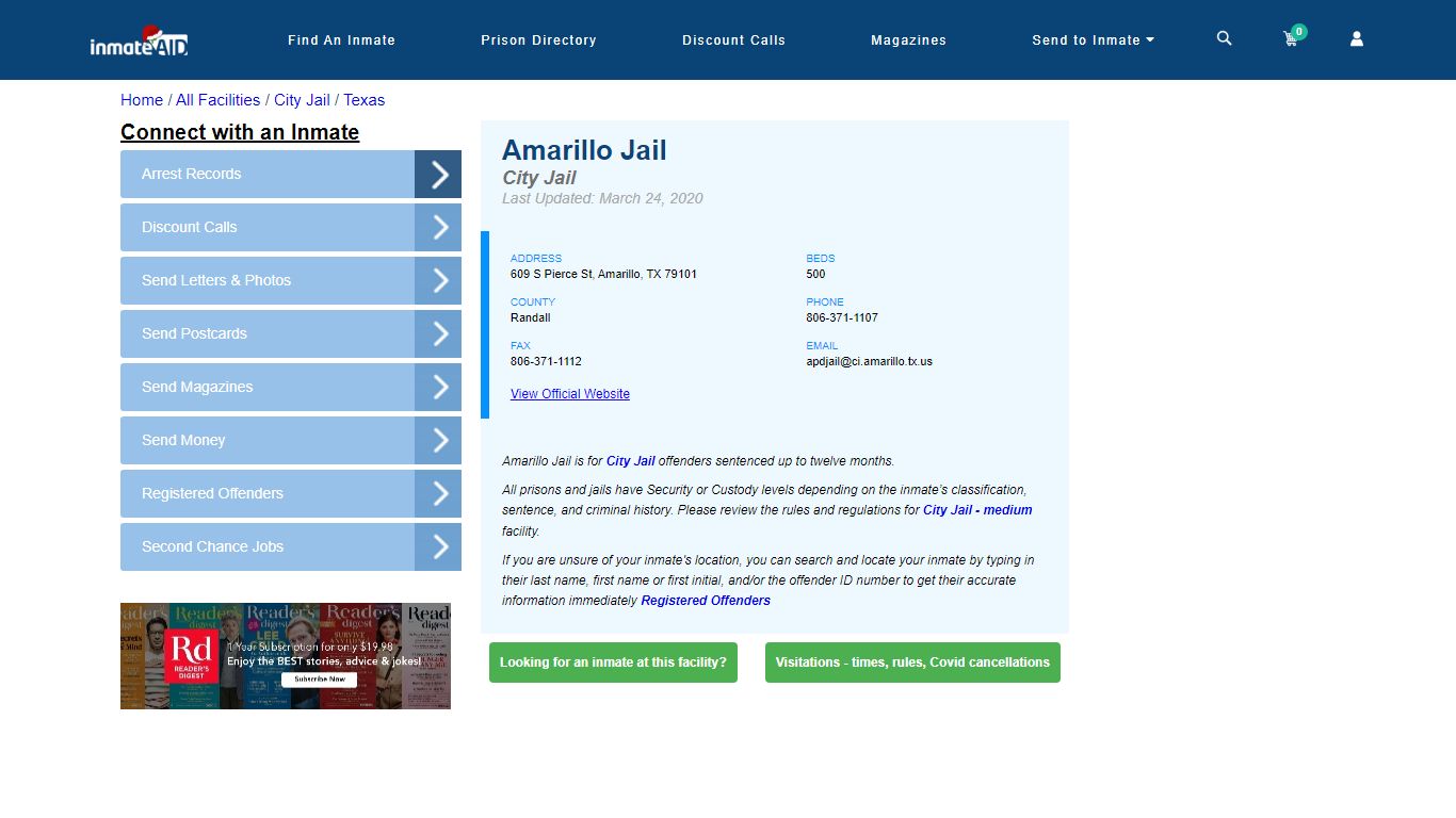 Amarillo Jail | Inmate Locator